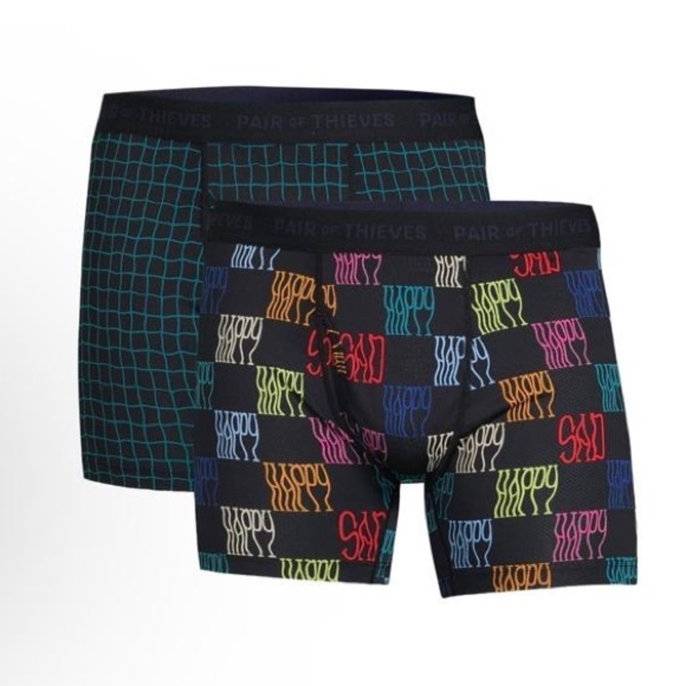 Pair Of Thieves Men’s SuperFit Happy Boxer Briefs 2 Pack Size M